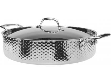 Kastrol nízký nerezový 3vrstvý 30cm 5L, STEIN včetně poklice
