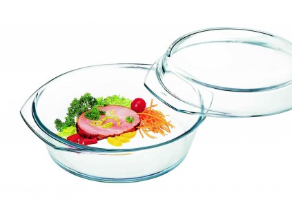 Pekáč s víkem 1,5+0,6 l z varného skla, kulatý 20 cm, SIMAX