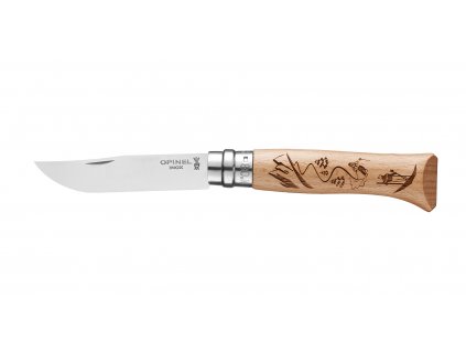 Zavírací nůž VRI N°08 Inox 8,5 cm motiv lyžování 8,5 cm, OPINEL