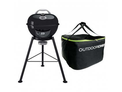 Plynový gril CHELSEA 420G kotlový Ø 39,5 cm + kempovací set, OUTDOORCHEF