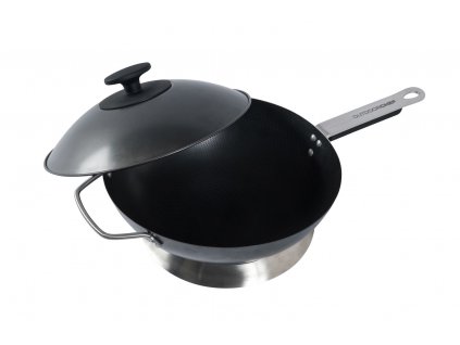 42504 panev wok ke grilu uhlikova ocel 33cm outdoorchef