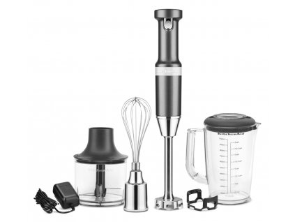 Tyčový mixér KitchenAid bezdrátový 5KHBBV83EMS stříbřitě šedá