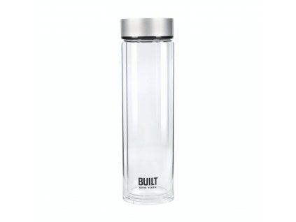 Skleněná lahev dvoustěnná 450ml, nerez, BUILT