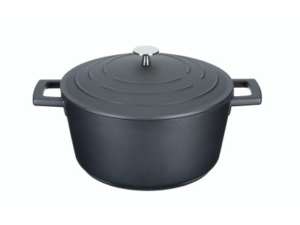 Litý hrnec 24 cm 4 l indukční nepřilnavý černý, MasterClass