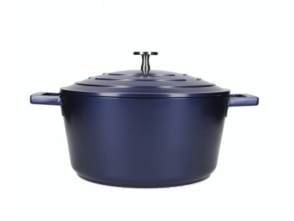 Litý hrnec 24 cm 4 l indukční nepřilnavý modrý, MasterClass
