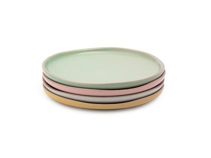 Jamie Oliver Big Love sada 4 kameninových talířů Ø 19 cm (žlutý, zelený, béžový, růžový)
