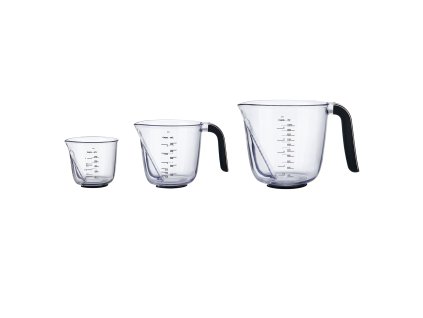 Sada 3 odměrek KitchenAid – černá 0,25 0,5 1 l 1