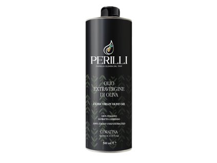 Olivový olej Perilli Coratina 500 ml, Italský prémiový jednodruhový extra panenský olivový olej