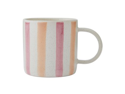 Hrnek Mikasa 390 ml růžovo oranžové pruhy