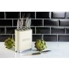 Blok s noži KitchenCraft LOVELLO krémový, set 5 nožů a blok 3