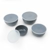 Kuchyňské misky KitchenAid s víkem, šedé, set 4 ks