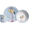 Dětská jídelní sada Ritzenhoff & Breker HAPPY ZOO 3 dílná, plameňák, porcelán