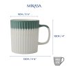 Hrnek Mikasa 410 ml se zeleno bílým s reliéfem, kamenina3