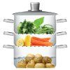 Parní hrnec 20 cm KitchenCraft, 3 patra, nerez3