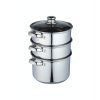 Parní hrnec 20 cm KitchenCraft, 3 patra, nerez4