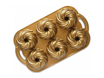 38885 forma na 6 babovicek swirl vodni vir zlata 0 71 l nordic ware