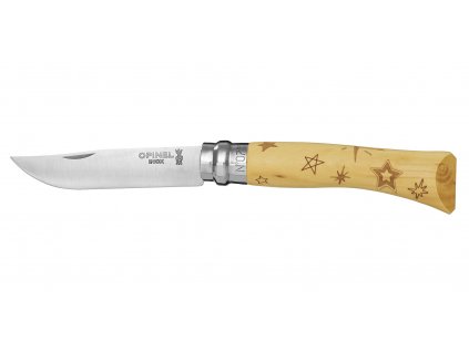 Zatvárací nôž VRI N°07 Inox 8 cm buk, motív hviezd, OPINEL