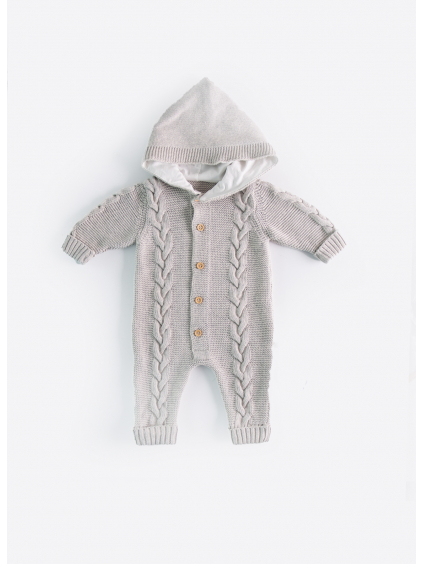 KNITTED ROMPER WITH HOODIE_S61833