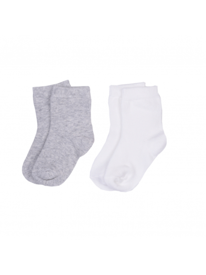 Sada 2 párů ponožek BASIC_S52060 (Barva & Vzor ŠEDÁ / RŮŽOVÁ, Velikost 18 - 24 MĚSÍCŮ)