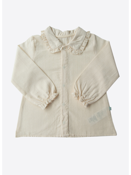 DÍVČÍ KOŠILE S VOLÁNKEM KRÉMOVÁ_S76615