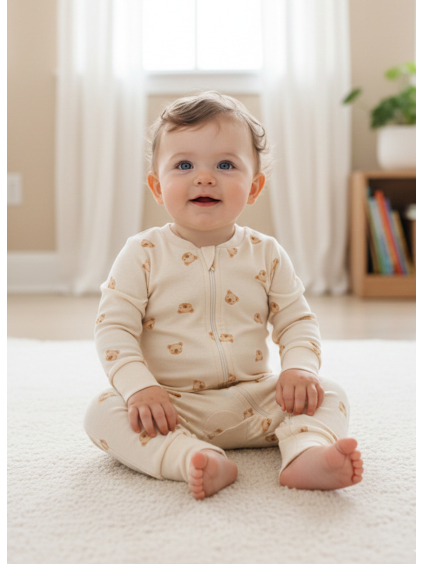 Kojenecký overal na zip medvídci_S60548