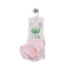 S52381-Organic Eyelet Socks---PINK-ECRU_12-18 (Barva & Vzor SMETANOVÁ/RŮŽOVÁ, Velikost 18 - 24 MĚSÍCŮ)