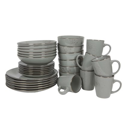 Jídelní keramická souprava LUCCA 30ks šedá