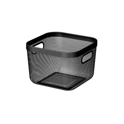 KOŠÍK ÚLOŽNÝ ČERNÝ KOVOVÝ 23.9X23.9X17CM