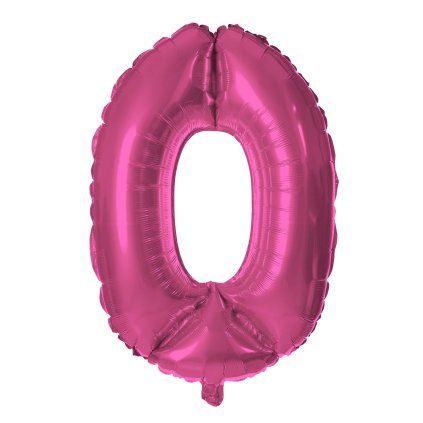 Balónek foliový TORO číslice 0 30cm růžový