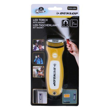 SVÍTILNA DUNLOP TORCH 2LED S MAGNETEM 12.5X4X0.5CM