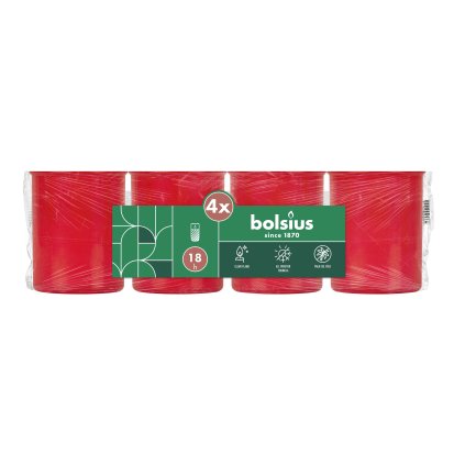 Hřbitovní svíčka BOLSIUS 18 hodin 4ks červená
