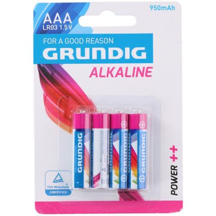 Baterie AAA GRUNDIG ALKALINE 950 mAh, 4ks