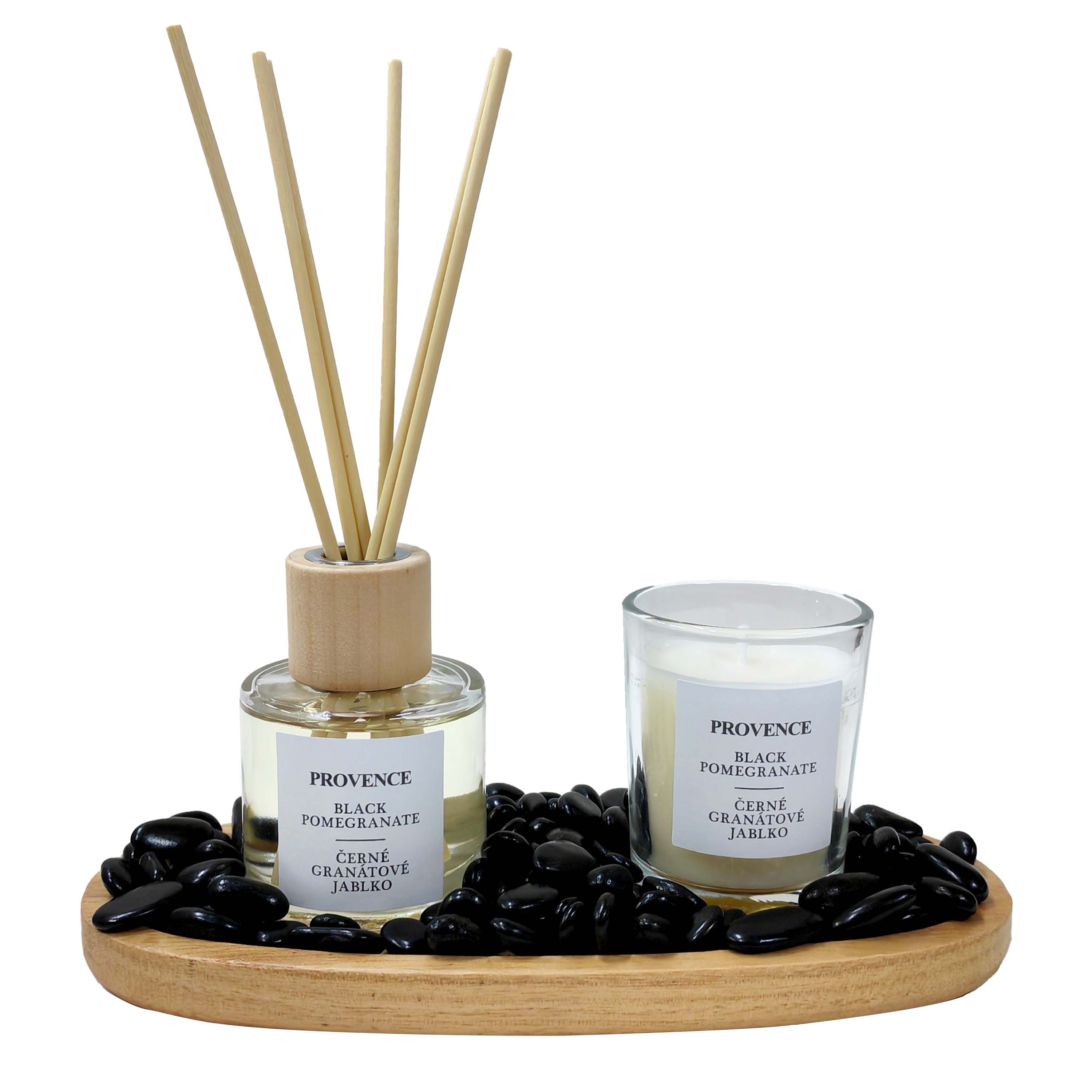 Levně Dárková sada Black Pomegranate PROVENCE svíčka a difuzér