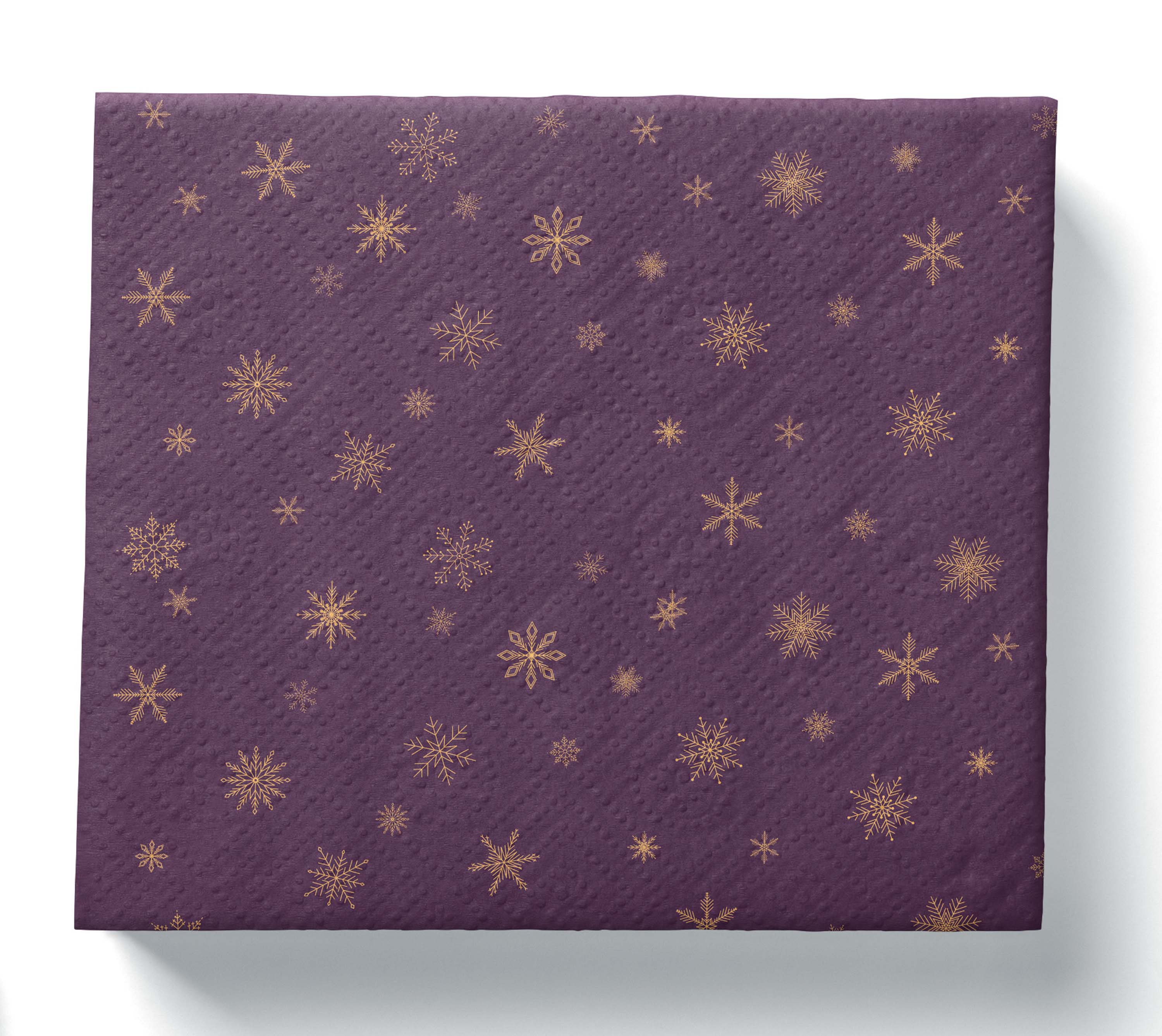 Levně PROCOS UBROUSKY VÁNOČNÍ TMAVÁ FIALOVÁ 3VRSTVÉ 33X33CM