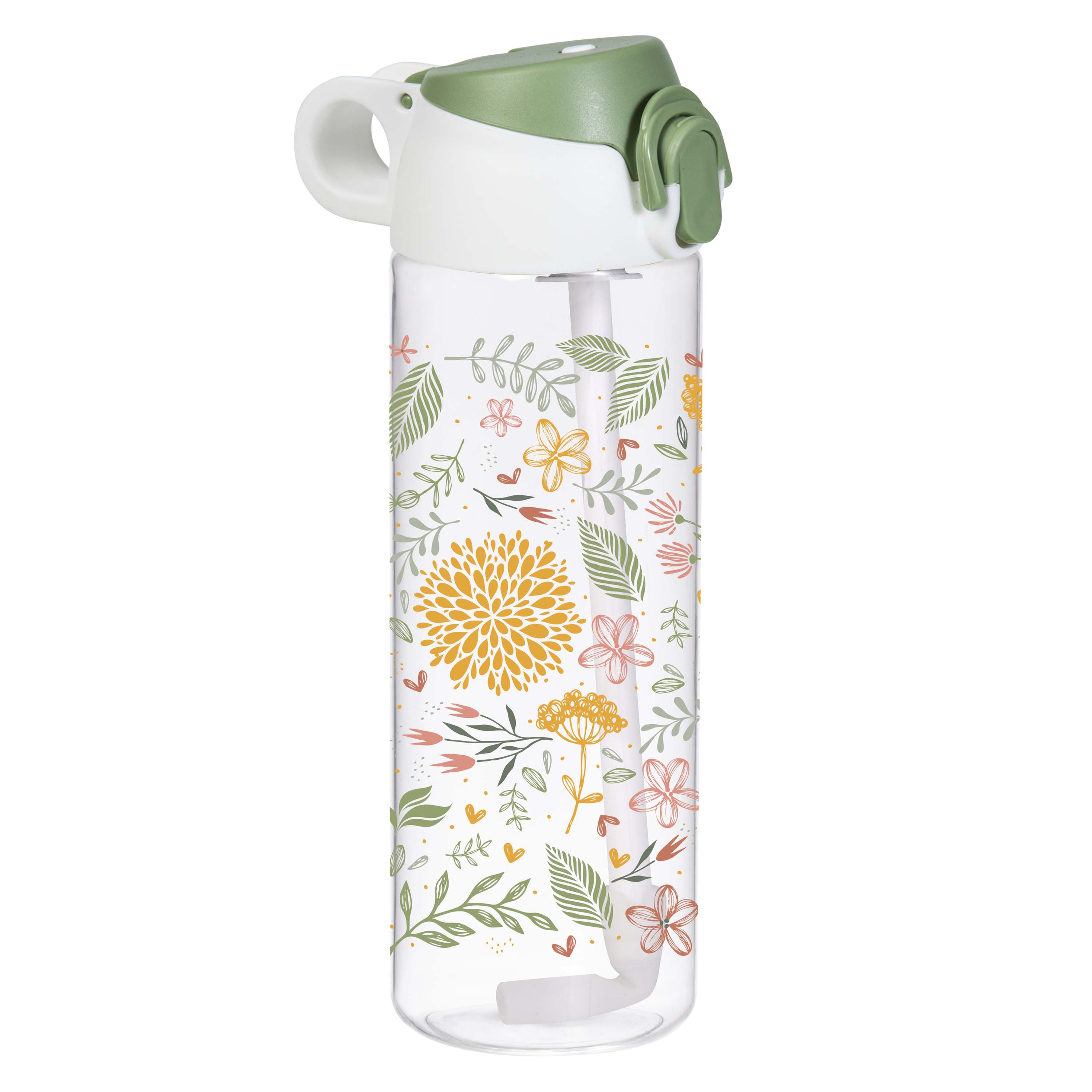 Levně Láhev na pití s brčkem TORO 750ml botanica