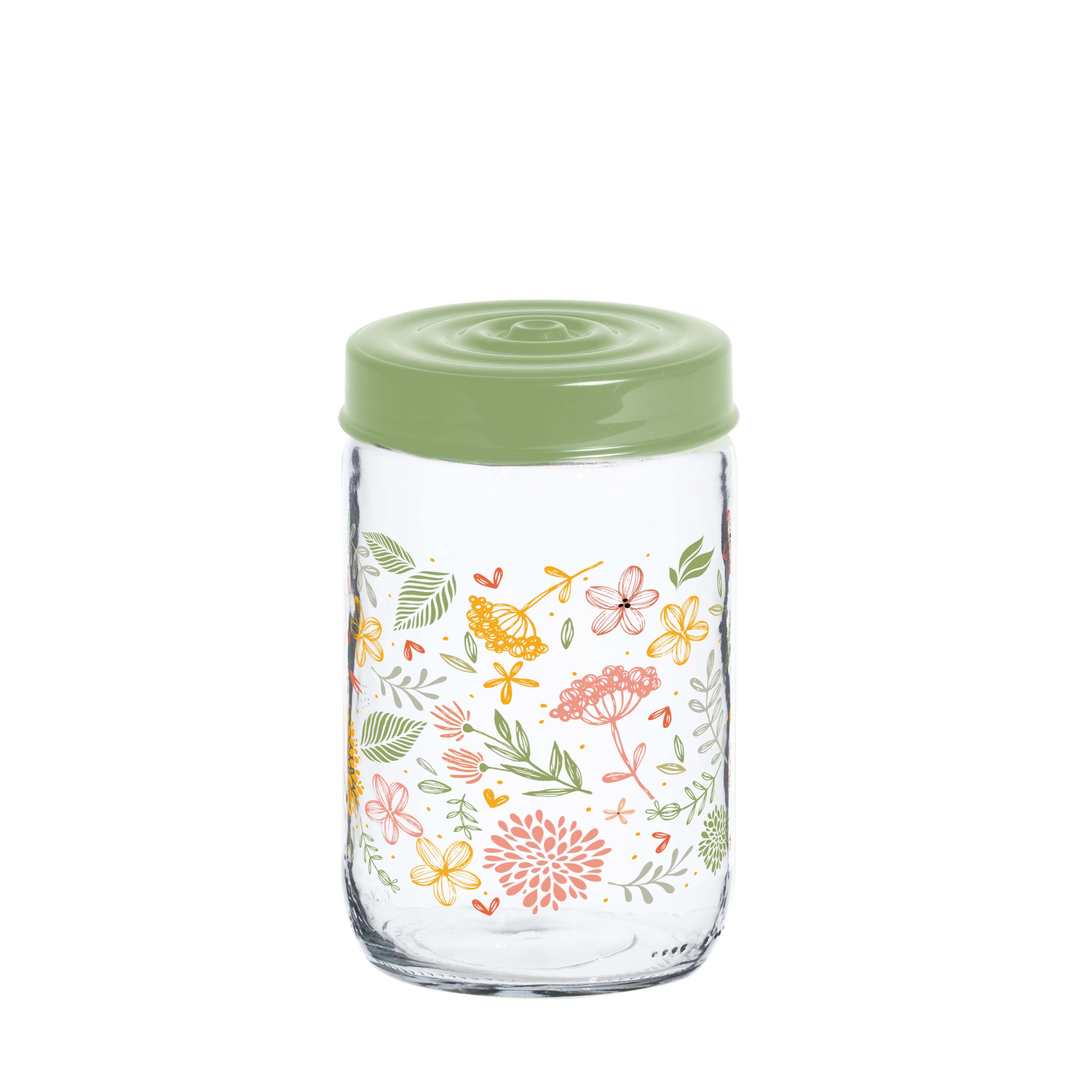 Levně Skleněná dóza s víčkem TORO 660ml botanica