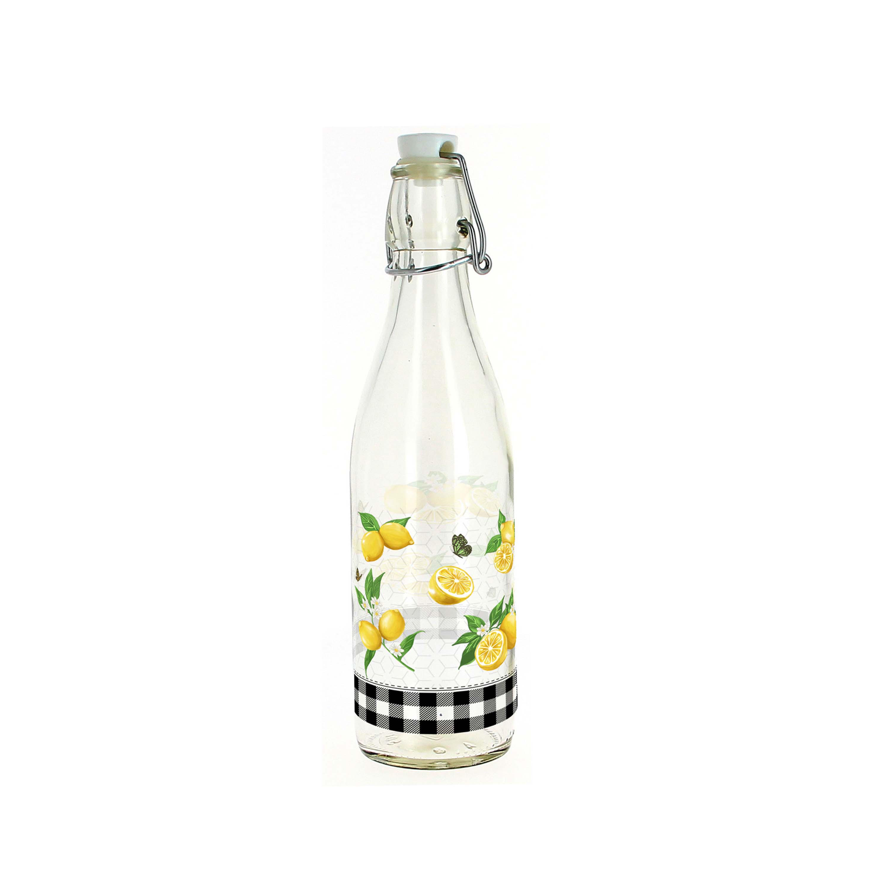 Skleněná láhev s patentním uzávěrem TORO 540ml citron