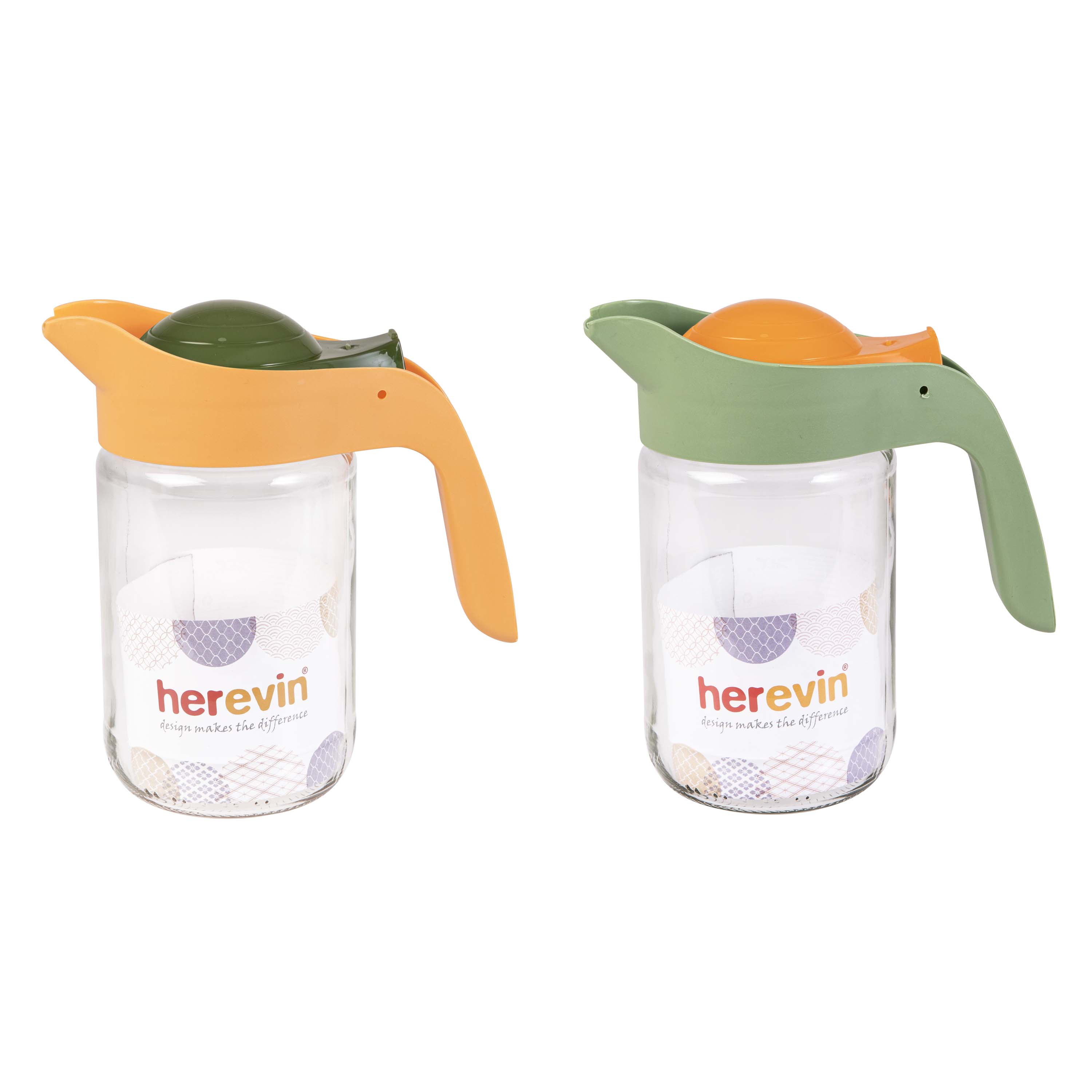 Skleněný džbán s víčkem TORO 660ml MIX barev