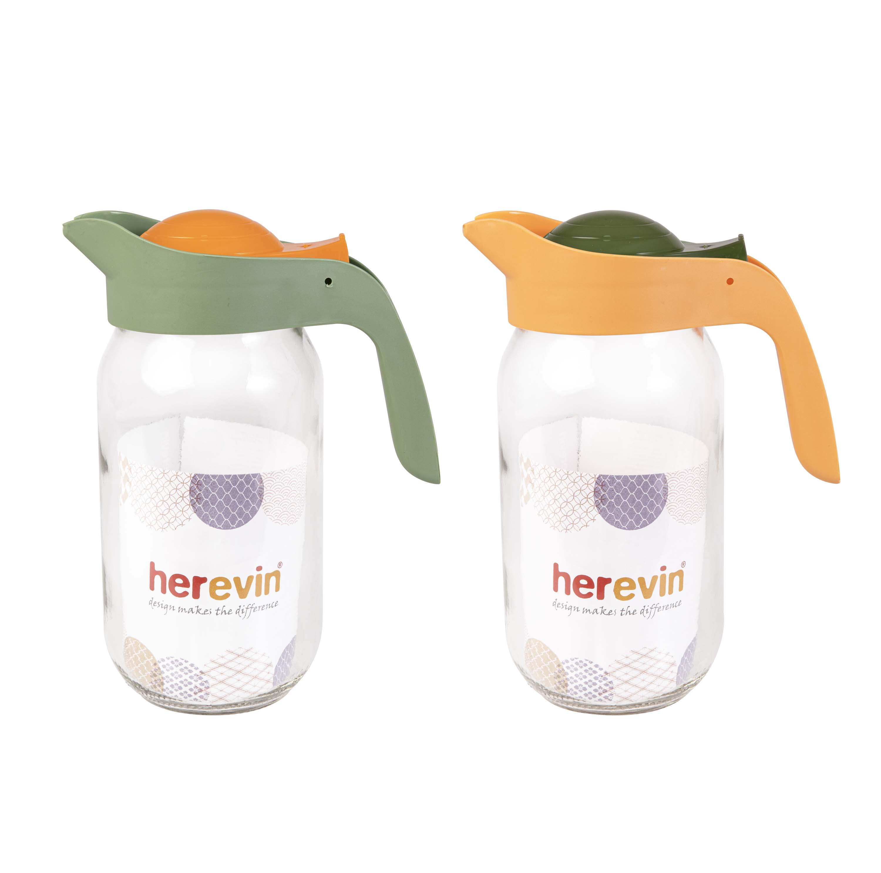Skleněný džbán s víčkem TORO 1000ml MIX barev