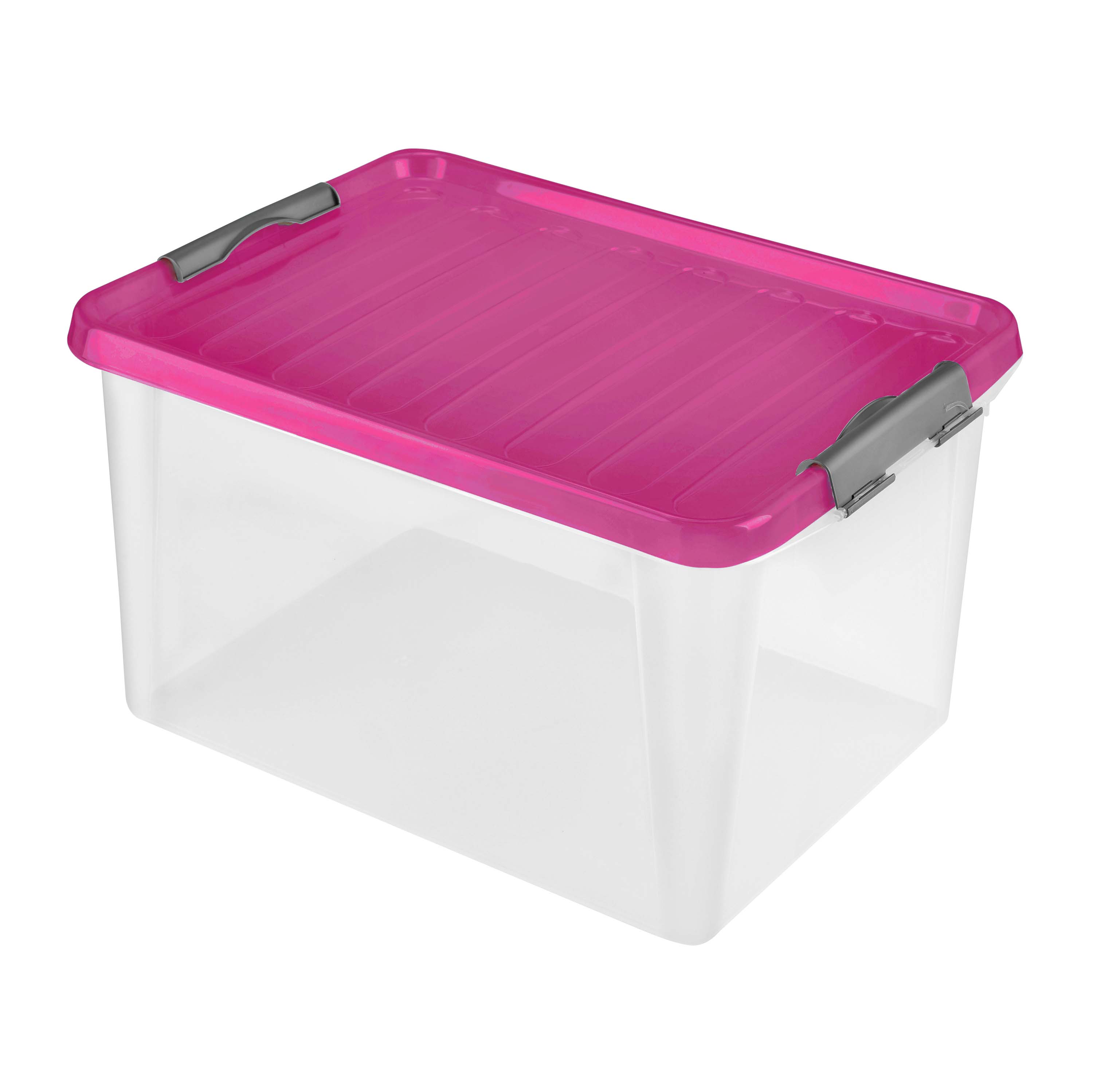 Levně Plastový úložný box s víkem HEIDRUN Clip box 31l Varianta: FUCHSIOVA