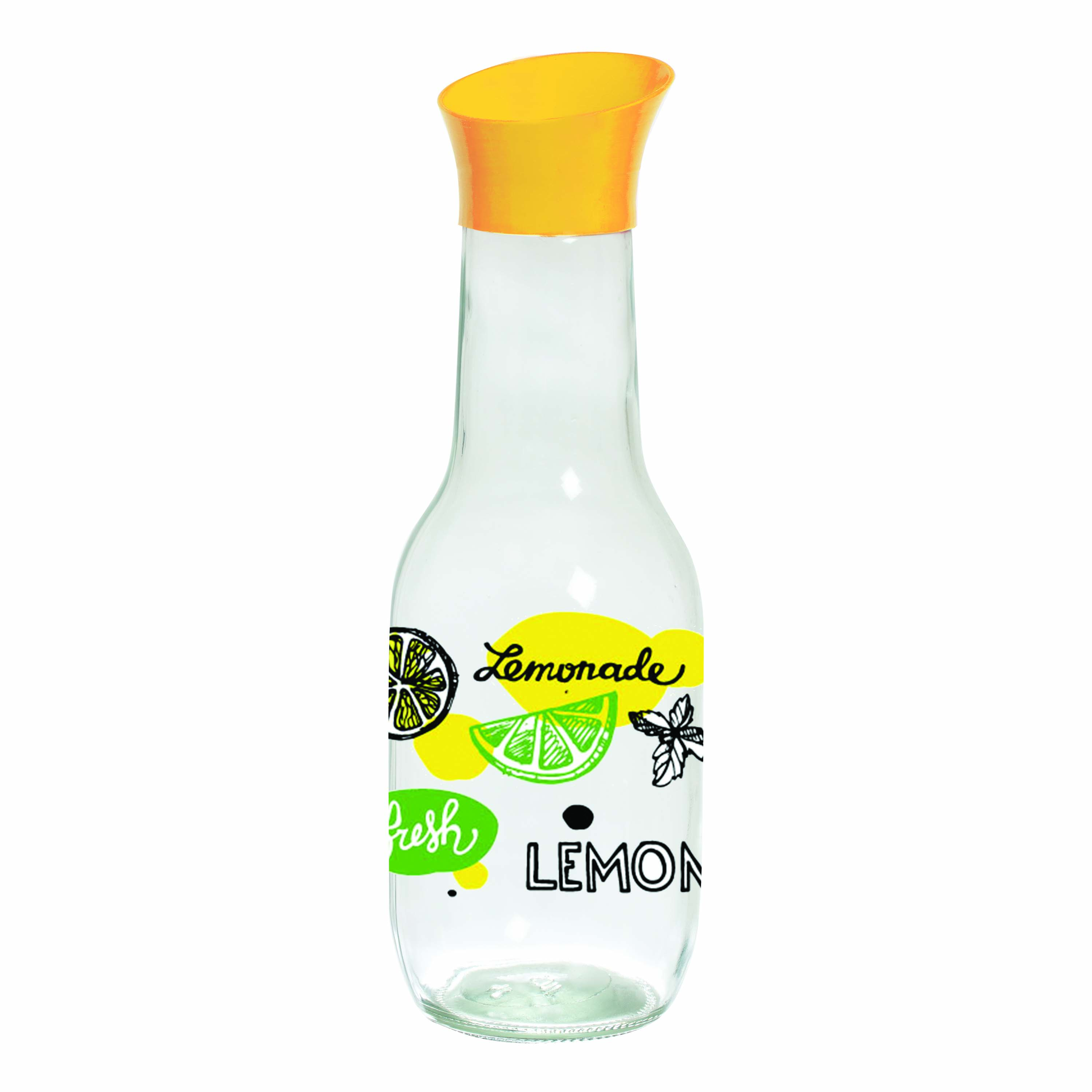 Skleněná karafa s víčkem TORO 1l citron