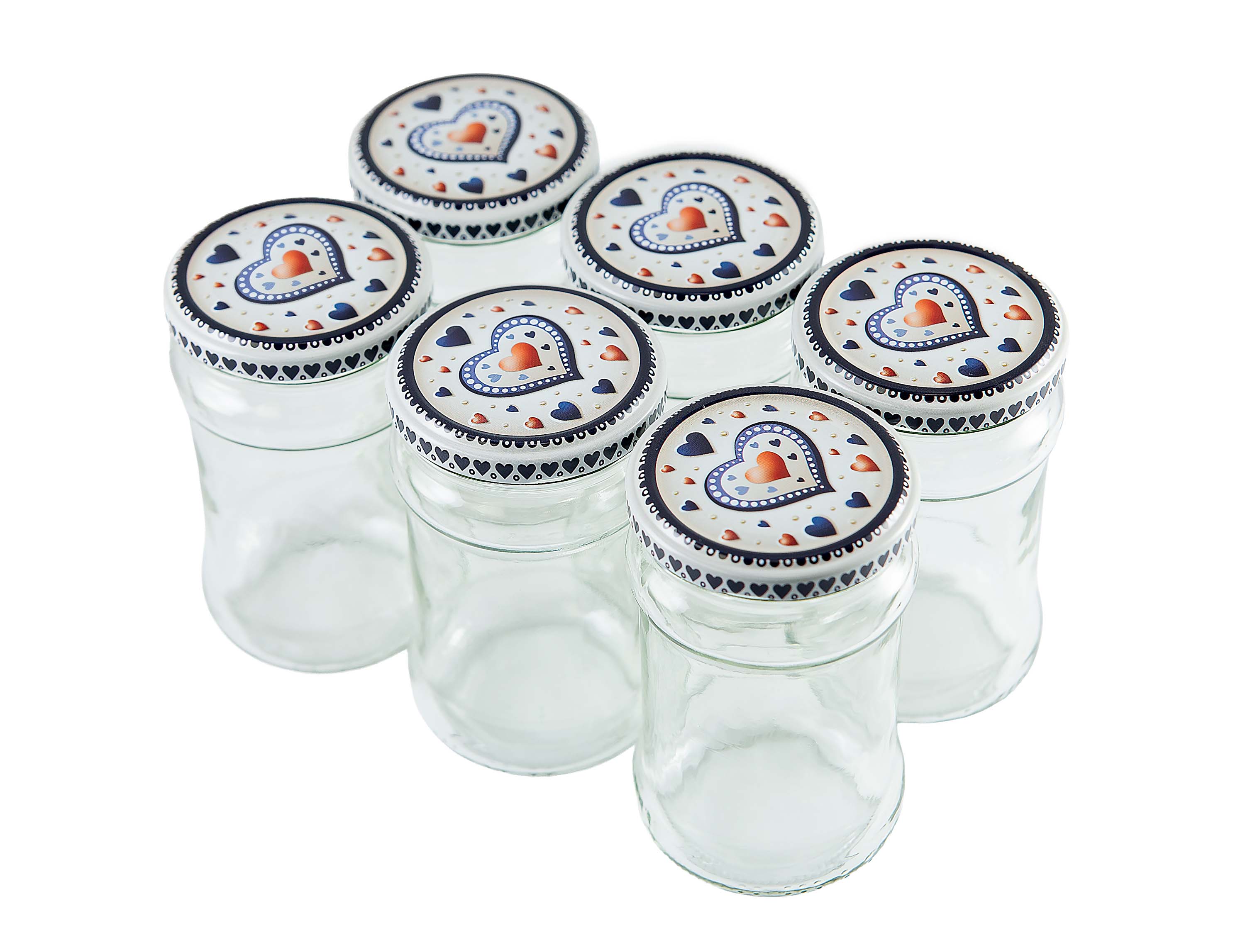 Levně SADA SKLENIC 6KS TWIST NA ZAVAŘ.315ML VÍČKO 66MM