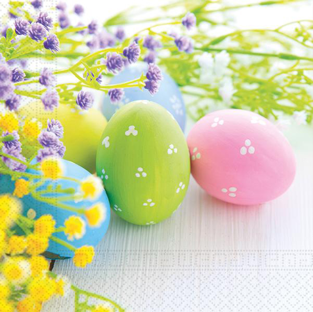 PROCOS Velikonoční papírové ubrousky 33x33cm 3vrstvé vajíčka 20ks