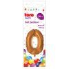 Balónek foliový TORO číslice 0 30cm bronzový
