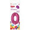 Balónek foliový TORO číslice 0 30cm růžový