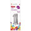 Balónek foliový TORO číslice 1 30cm stříbrný