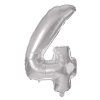 Balónek foliový TORO číslice 4 30cm stříbrný