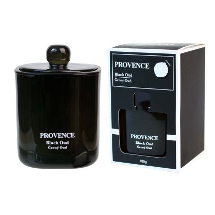 Vonná sviečka v skle PROVENCE 25 hodín black oud