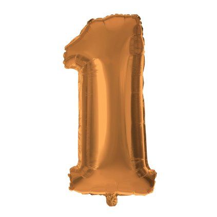 BALÓNOVÁ ČÍSLICA 1, 30 CM, MATNÝ BRONZ