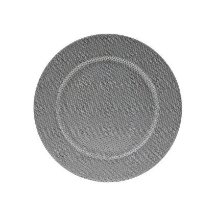 Plastový tanier 33cm diamantovo strieborná